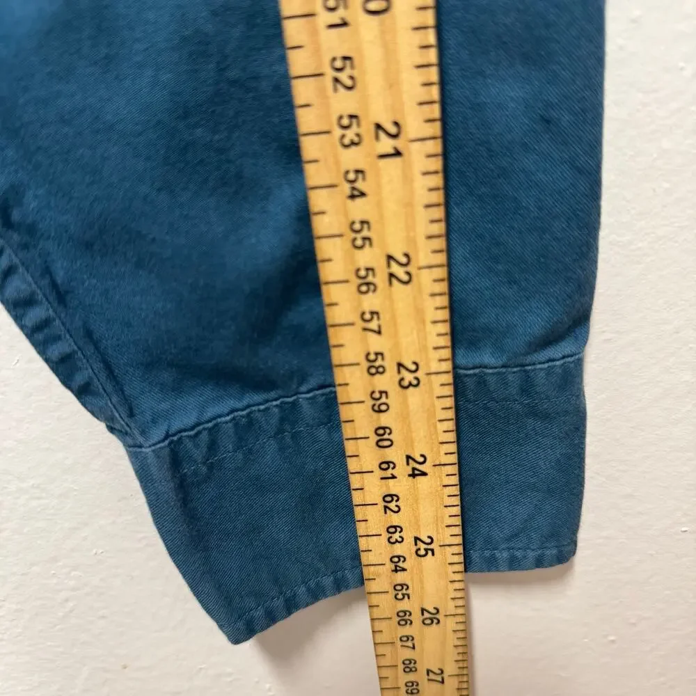 Banana Republic Classic Mens Large Teal Blue 100% Cotton Button Up Preppy Casual